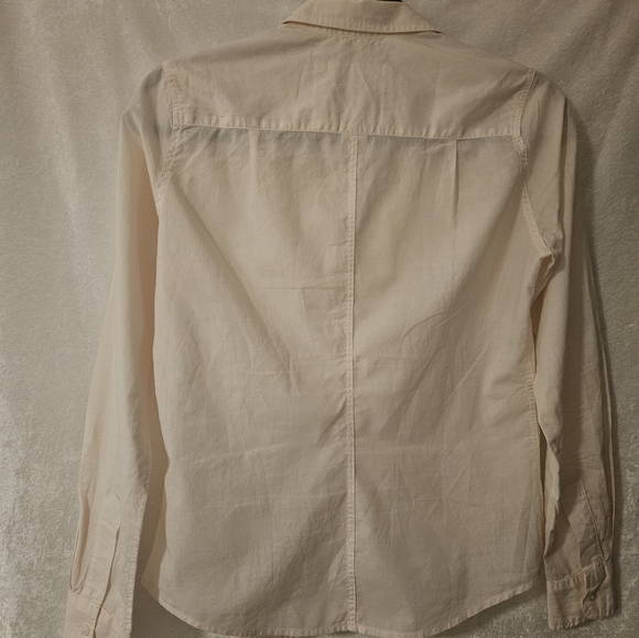 BLOUSE Frank and Eileen Peach Voile Shirt Size XS - Picture 5 of 7